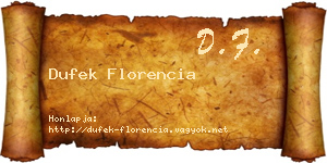 Dufek Florencia névjegykártya